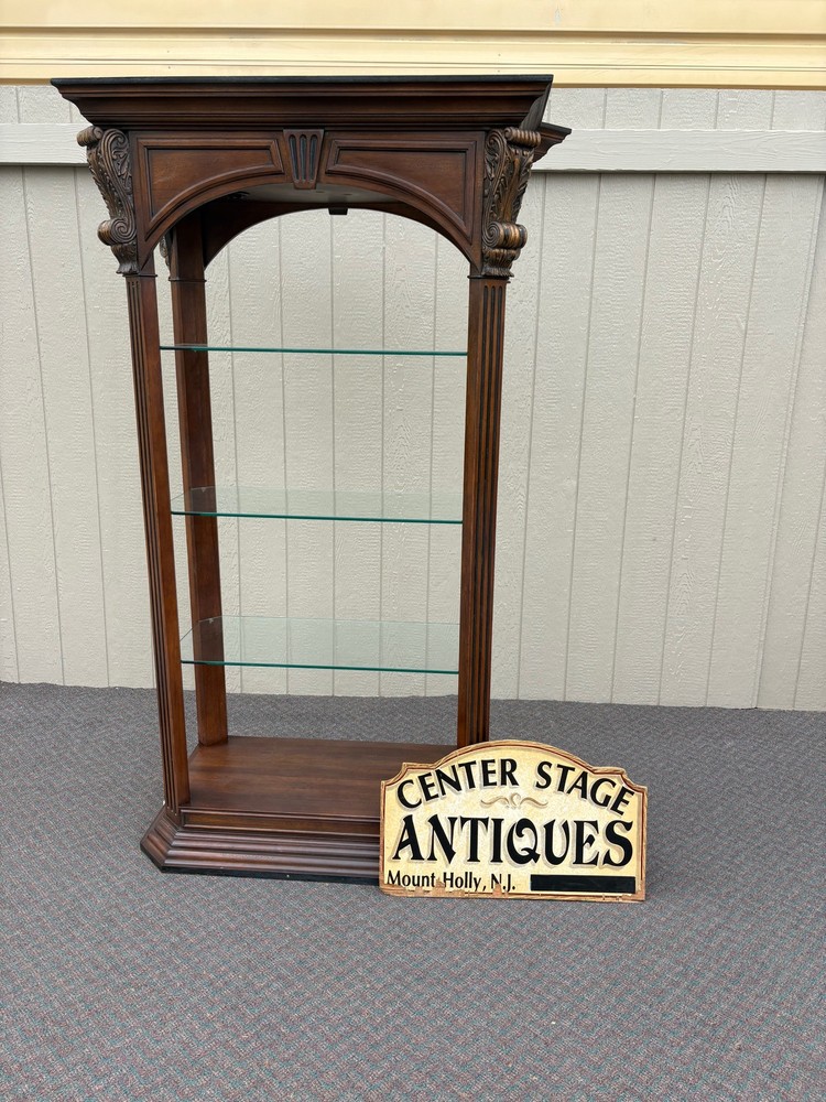 67659 Elegant Neoclassical Display Curio Cabinet with Glass Shelves