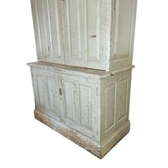 Orig. Paint, 19th c. Scandinavian Raised Panel Office Cabinet Signed/Dated