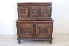 17th Century Italian Solid Walnut Antique Cupboard or Cabinet