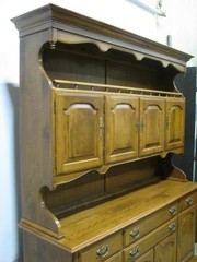 Ethan Allen “Heirloom” Two Piece Buffet / Open China Cabinet; Near Mint to Mint