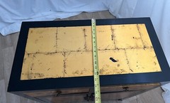 Mid Century Chinese Console Cabinet, Two Drawers Chinoiserie Hand Painted Flower