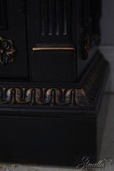 72980: HICKORY WHITE Regency Black & Gold Breakfront Bookcase