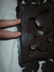ANTIQUE VICTORIAN GERMAN BLACK FOREST CARVED LADY WOOD WALL SHELF RACK HOLDER A+