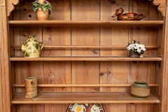 Antique Knotty Pine Hutch Cabinet Or Welsh Dresser