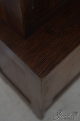 73244: STICKLEY Mission Oak Leaded Glass China Cabinet