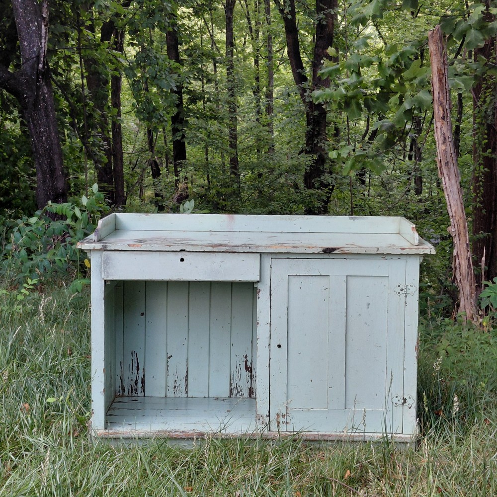 Antique Primitive Dry Sink Cabinet Farmhouse Cupboard Workbench 47.75″ Wide