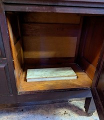 Outstanding 1920s Solid Mahogany Glass Top & Door – 21 Drawer Dental Cabinet
