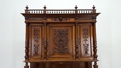 Large Antique French Renaissance Carved Sideboard Buffet Cabinet