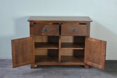MISSION 2 DOOR 2 DRAWER CABINET – WALNUT