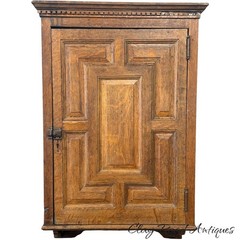 Antique victorian tiger oak hanging cupboard medicine cabinet raised panel