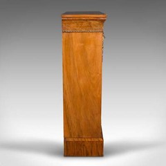 Antique Pier Cabinet, English Walnut, Glazed Bookcase, Display Cupboard, Regency