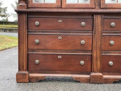 Vintage Bubble Glass Georgian Style Mahogany Breakfront