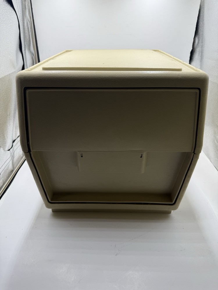 Vintage Mid Century Stackable Plastic File Cabinet Tuf-file 2 by Staco Tan
