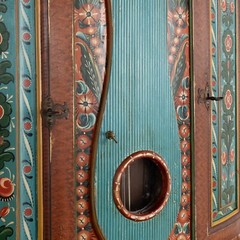 Original Painted Swedish Mora Clock Corner Cabinet, circa 1820-40