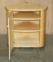 FINE BAXTER & LEE SATIN BIRCH BOW FRONTED TELEVISION TV CABINET PART OF SUITE