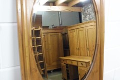 Old Vintage Dutch wall cabinet mirror hanging cabinet pine wood