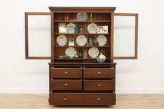 Farmhouse Antique Kitchen Cabinet or Pantry Cupboard #55176
