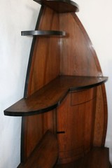 Original Vintage Art Deco Corner Hutch made in Brooklyn, NY from the 1930s
