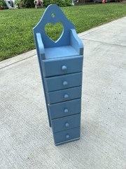 Antique FRENCH COVENTRY Provincial BLUE What Not Shelf Drawer Cabinet Cupboard