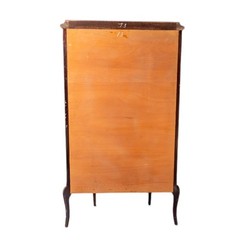 Late 19th C Antique French Louis XV Ormolu Gilt Mahogany Bronze Cabinet Display