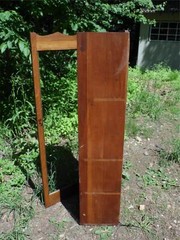 Antique Solid Oak Glass Front Chimney Cabinet Bookcase Display Case Cupboard