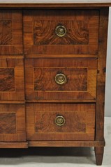 Antique Italian Biedermeier Burr Walnut 3 Drawer Commode Dresser Chest of Drawer