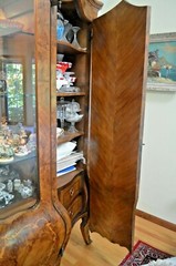 Antique Italian Inlaid Burlwood center hall Palace size massive Display Cabinet