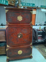Drexel Heritage Ming Treasures Cabinet 4 Door 1 Shelf Light 77x40x24