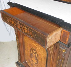 Antique Renaissance Revival walnut Victorian Cabinet Credenza