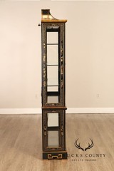 Chinoiserie Hand Painted Lighted China Display Cabinet