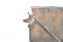 Antique OOAK Handcrafted Iron Stand And Hardware Accent Cabinet Smoking Document
