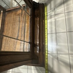 Vintage Real Authentic Wood Cabinet With Sturdy Glass Shelves