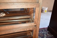 Antique Oak Blueprint File Cabinet Glass Door Architect Map 5 Drawers