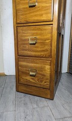 Vintage National Mt. Airy Solid Oak Wood 4-Drawer File Cabinet Mission Style