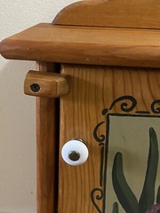vintage Hand Painted wooden medicine cabinet 18″ T X 11.5″ L X 5.5″ W X 4″ D