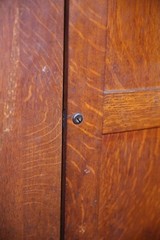 Antique Display Case Apothecary Cabinet Tiger Oak Locker Tags Keys Vintage Wood
