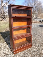 Antique Wernicke 4 Sections Step Back Barrister Bookcase Quarter Sawn Oak 1897