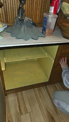 Wood Hoosier Cabinet, 4 Doors 3 Drawers, 76x52x25 in