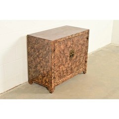 Henredon Mid-Century Hollywood Regency Chinoiserie Faux Tortoise Shell Cabinet