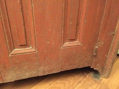 antique country painted cupboard cabinet primitive 1800 pine glass door hutch