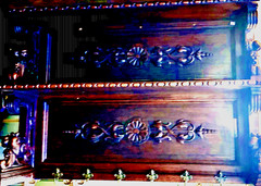 Antique Carved Walnut Hunt Hutch Wall Shelf Cupboard or Coat Rack 48×32″
