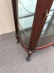 67681 Mahogany Serpentine China Cabinet with Claw Feet, 1930s