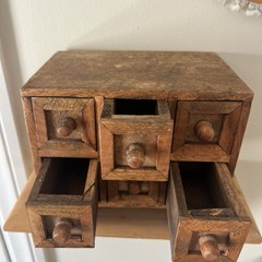 Antique Primitive Apothecary Cabinet Rustic 6 Drawer Folk Spice Cottagecore