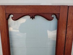 PAIR WHIMSICAL EARLY COUNTRY VICTORIAN WALNUT WAVY CHINA CABINET DOORS, 22 X 58.