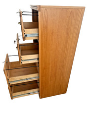 Gorgeous Vintage File Cabinet Blonde Oak Four Locking Drawers, Keys, Legal Size