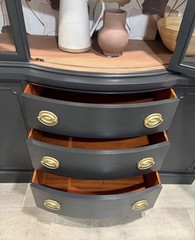 Newly Refinished Antique Vintage china cabinet with glass doors