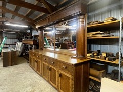 Quarter Sawn Oak Antique Back Bar