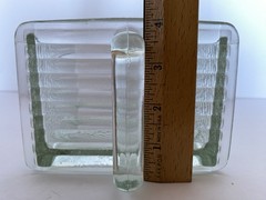 Rare Antique Vintage Large Original Poncet Glass Dry Scoop for Hoosier Cabinet