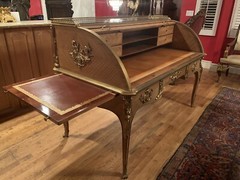 Important Signed Henry Dasson French Original King wood Roll Top Desk Circa 1880