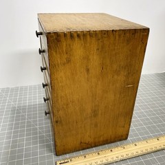 Antique Wood 6-Drawer Parts Cabinet Resistor Organizer Dovetail Knobs Vintage